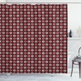 thumbnail image 1 of Abstract Geometry Shower Curtain, Pattern of Rhombus and Squares Diagonal Motifs Elements, Fabric Bathroom Set with Hooks, 69W X 70L Inches, Redbrown Pink and Baby Blue, by Ambesonne, 1 of 3