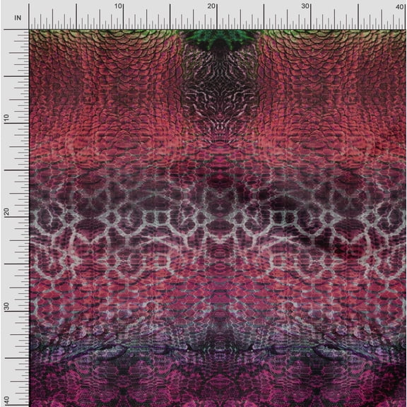 Soimoi Poly Georgette Fabric Snake Panel Fabric Prints by Yard 42 Inch Wide