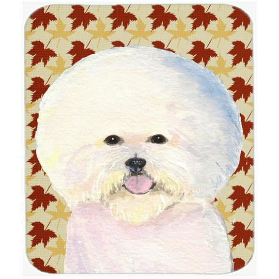 Bichon Frise Fall Leaves Portrait Mouse Pad, Hot Pad Or Trivet