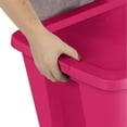 thumbnail image 6 of Sterilite Large Storage Bin, 18 Gallon Durable Plastic Storage Tote with Snap-On Lid, Bright Pink, 8 Pack, 6 of 7