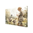 thumbnail image 2 of 8x12 inch Rural Trail Boy & Duck Oil Paintings On Canvas,Farmhouse Yard Decor Canvas Poster,Rustic Cafe,Bar,Home Yard Wall Decor Painting Prints,Retro Boy & Duck Funny Canvas Hanging Picture, 2 of 6