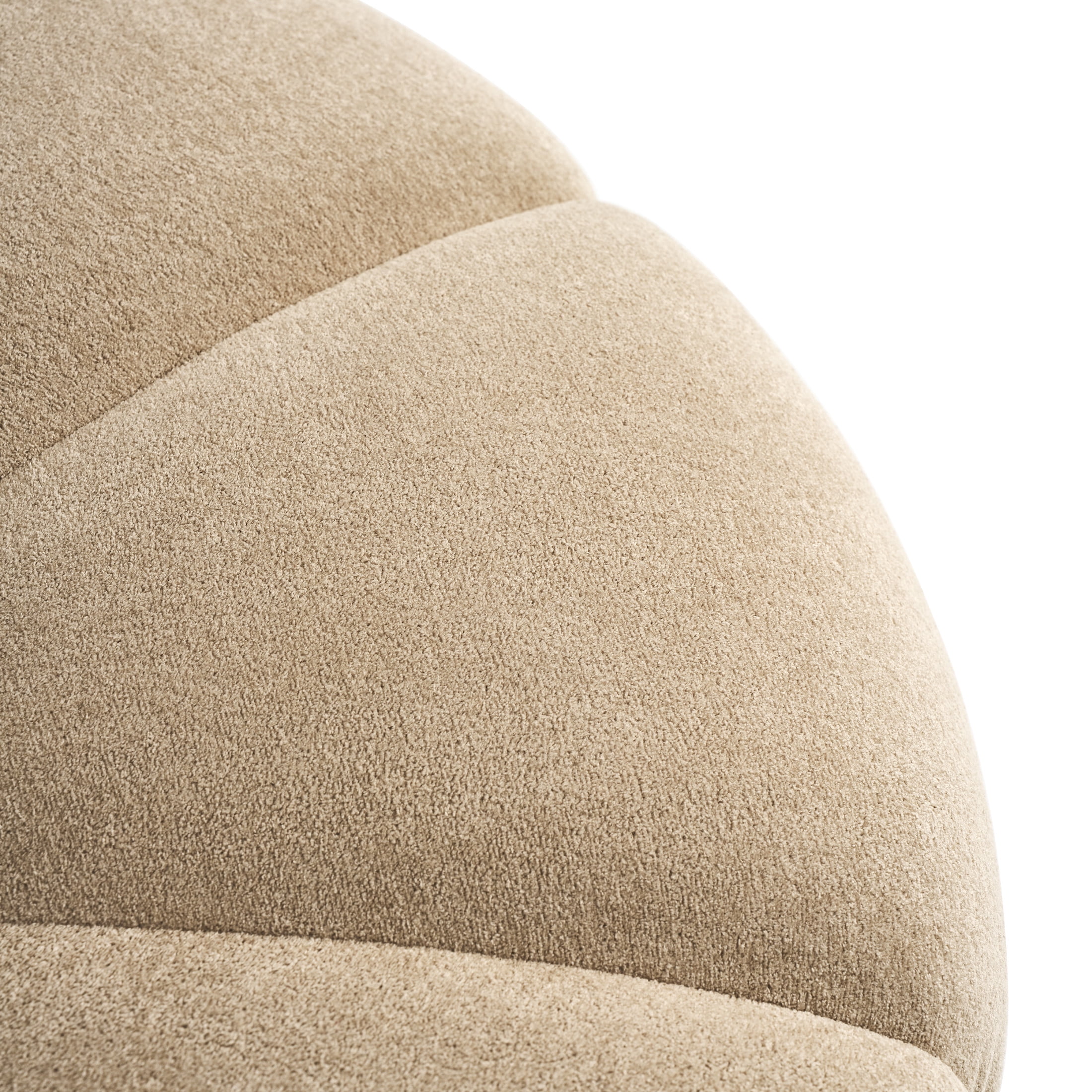 Christopher Knight Home Modern Round Velvet Pumpkin Ottoman, Plush Upholstered Footstool, Warm Greige
