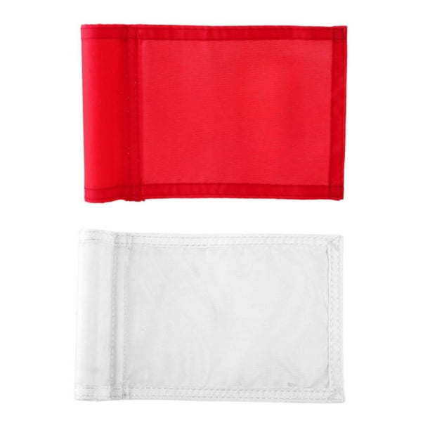 Banderas de golf sólidas con tubo insertado, todas de 8" de largo x 6" de alto, banderas de putting green para patio, banderas de nailon con minipin Blanco+Rojo Baoblaze golf poniendo banderas verdes