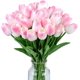 thumbnail image 1 of 15 tulipanes artificiales de seda de tacto real para decoración del hogar, Día de la Madre, primavera, boda, ramos, arreglos florales., 1 of 8