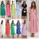 thumbnail image 2 of Vestido de manga corta con cintura informal para mujer, vestido de verano con escote en V profundo, superventas en Europa y América, 2023, 2 of 5