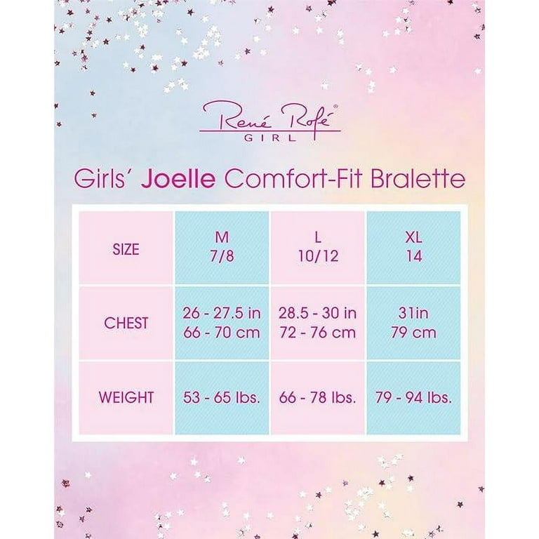 Rene Rofe Girls' Joelle Training Bra – 10 Pack Stretch Cotton Cami Bralette  7-14