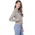 thumbnail image 4 of Chaquecorde mujer Soft Moto Zip Up Pockets Chaquetas de motociclisde gamusintétigris S, 4 of 6