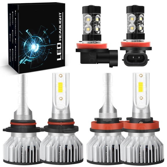 For Toyota Camry 2007-2014 LED Headlight + Fog Light Bulbs 6000K Bright White