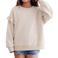 thumbnail image 2 of RMGVDSD Toddler Baby Girls Sweatshirts Ruffle Long Sleeve Solid Color Pullover Crewneck Tops Soft Casual Sweatshirt Fall Clothes 2-3 Years, 2 of 4