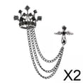 thumbnail image 1 of 2 Broches De Corona Para Hombre, Cadenas Colgantes, Alfiler De Solapa Para Vestido, Regalo Para Novio Y Padre, Color Negro, 1 of 8