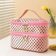 thumbnail image 1 of Neceser de viaje portátil | Organizador de cosméticos de doble capa con compartimentos con cremallera | Estuche de aseo de gran capacidad para brochas de maquillaje y herramientas de belleza, 1 of 8