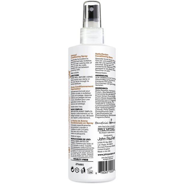 John Paul Pet Oatmeal Conditioning Spray 8Oz Walmart.ca