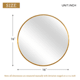 thumbnail image 5 of POSHIONS 16" Circle Round Wall Mounted Mirror Aluminum Alloy Framed Mirror,Gold, 5 of 5