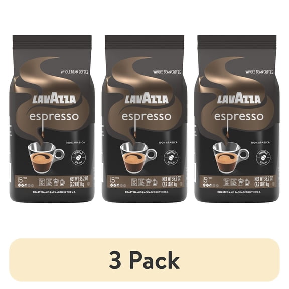 (3 pack) Lavazza Espresso Whole Bean Coffee, Medium Roast, 100% Arabica, 2.2 lb Bag (pack of 1)