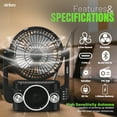 thumbnail image 3 of Airbro RXF-20 Rechargeable Portable Fan & Bluetooth Speaker – 3-Speed, AM/FM/SW Radio, MP3 Player, Type-C Fast Charging, 2000mAh Battery, High Sensitivity Antenna, 3 of 7
