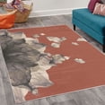 thumbnail image 2 of Flower Decorative Rug, Abstract Themed Modern Futuristic Image with Water Like Colored Art Print, Quality Carpet for Bedroom Dorm and Living Room, 6 Sizes, Dimgray Eggshell, by Ambesonne, 2 of 4