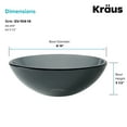 thumbnail image 6 of KRAUS Round Clear Black Glass Vessel Bathroom Sink, 14 inch, 6 of 8