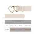 thumbnail image 4 of Cinturón Doble Corazón de Moda Casual para Mujeres INSPIRE CHIC, Hebilla de Presión, Cinturones Decorativos para Vestidos y Blusas, Beige 107x3.3cm/42.1x1.3, 4 of 6