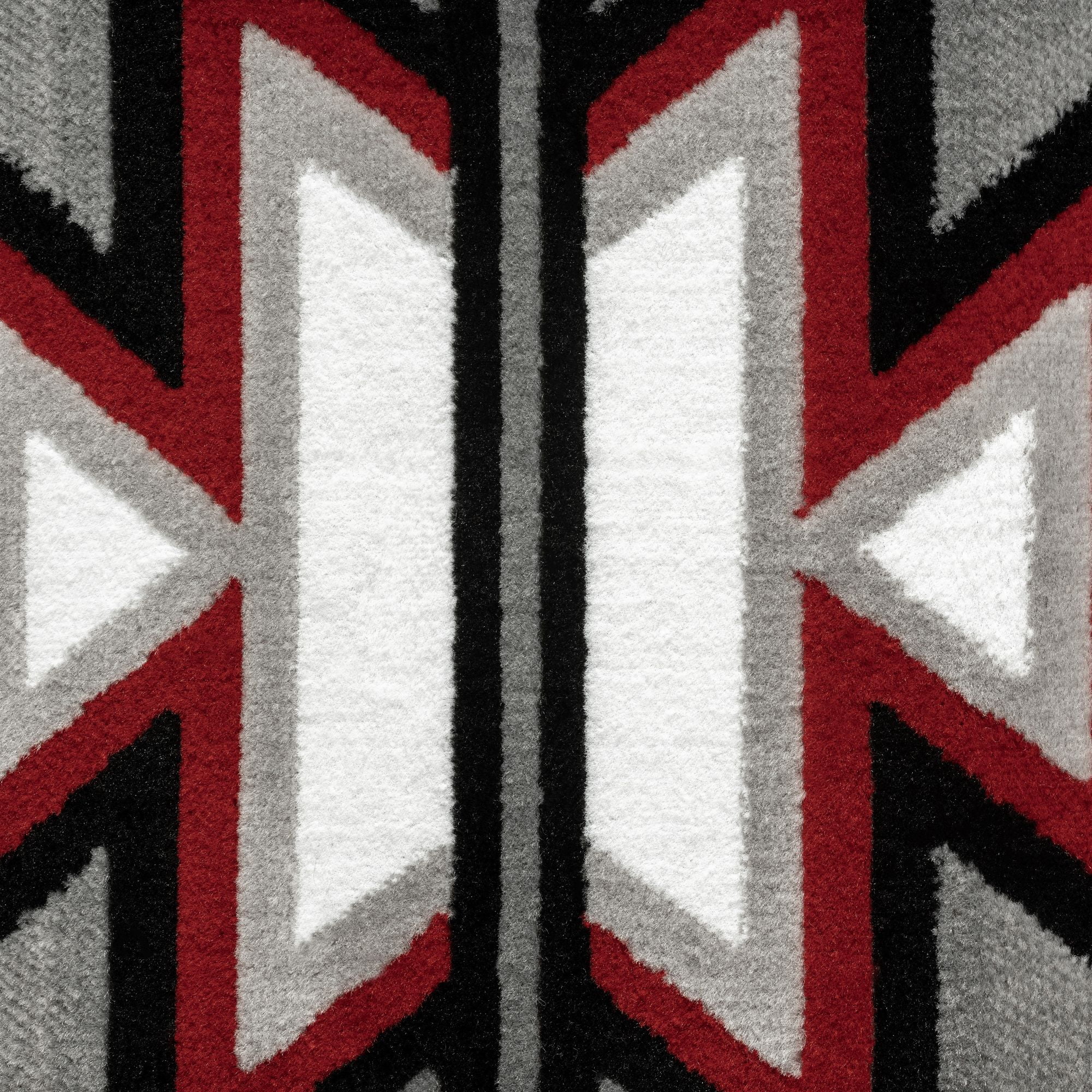 Home Dynamix Premium Sagrada Southwestern Geometric Area Rug, Grey/Red, 5'2"x7'4"