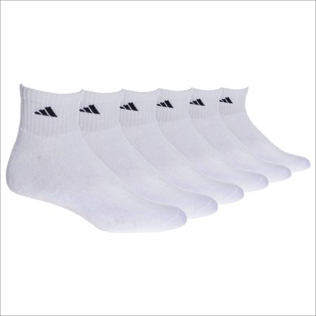 adidas Men's Athletic Quarter Sock (6-Pack) Shoe: 6-12 White/Black