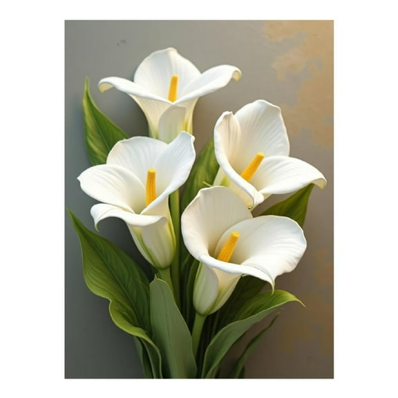 Diamond Art Kit for Adults, Classic Calla Lily White Print No.15 Diamond Painting for Adults Beginners, 5D DIY Diamond Art Painting Kits, Colorful Diamond Painting Craft for Home Decor 12x16