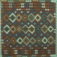 thumbnail image 1 of Ahgly Company Machine Washable Indoor Square Oriental Light Blue Traditional Area Rugs, 5' Square, 1 of 4