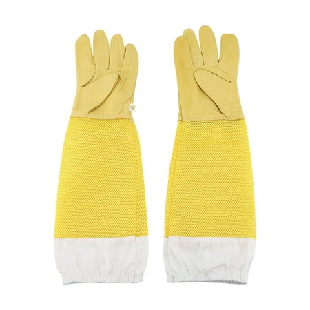 

Wowspeed 1 Pair Beekeeping Gloves | Long Sleeves Protective Gloves | Durable Beekeeper Gloves Safety Protection Breathable Mesh Material Practical Apiculture Supplies