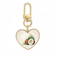 thumbnail image 1 of coconut ice popsicles Gold Heart Keychain Metal Keyring Holder, 1 of 3
