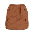 thumbnail image 3 of Tennis Skirts for Women Summer High Waist Utility Skirt For Everyday Use Casual Slim Fit A Line Midi with Pockets Khaki M, 3 of 5