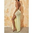 thumbnail image 6 of Michellecmm  Women's Long Slim Cami Dress Sleeveless Side Split Knit Dress, 6 of 9