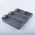 thumbnail image 1 of RONSHIN 4Pcs Silicone Baking Pan, Non Stick Baking Sheet With Handle, Bottom Raised Ribs, Reusable Half Sheet Baking Tray For Oven, Microwave, Refrigerator, 1 of 4