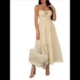 thumbnail image 1 of Vestido Informal de Verano para Mujer, Estilo Bohemio, con Tirantes Finos y Lazo, para Playa, 2025 Amarillo L, 1 of 7