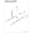 thumbnail image 4 of Kingston Brass KS7227BEX Essex Double-Handle Wall-Mount Bridge Kitchen Faucet, Brushed Brass, 4 of 5