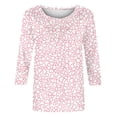 thumbnail image 4 of Kaemgyyd Valentine's Day Tops for Women Oversized 3/4 Sleeve Print Shirts Plus Size Crew Neck Tunic Tee Spring Summer, 4 of 4