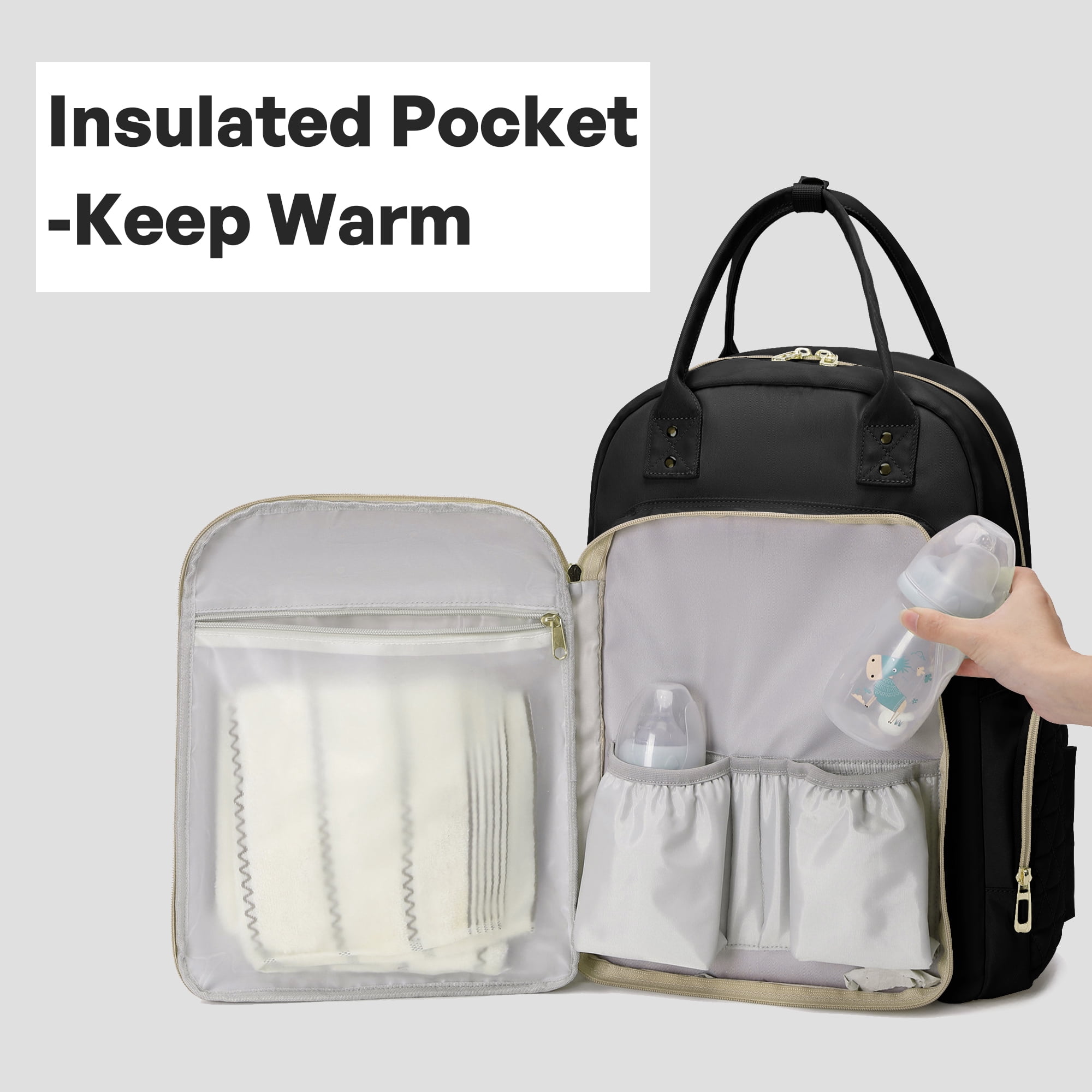 AGUDAN Baby Diaper Backpack Mommy Nappy Bag Multifunction Travel Maternity Bag 12x7x16IN