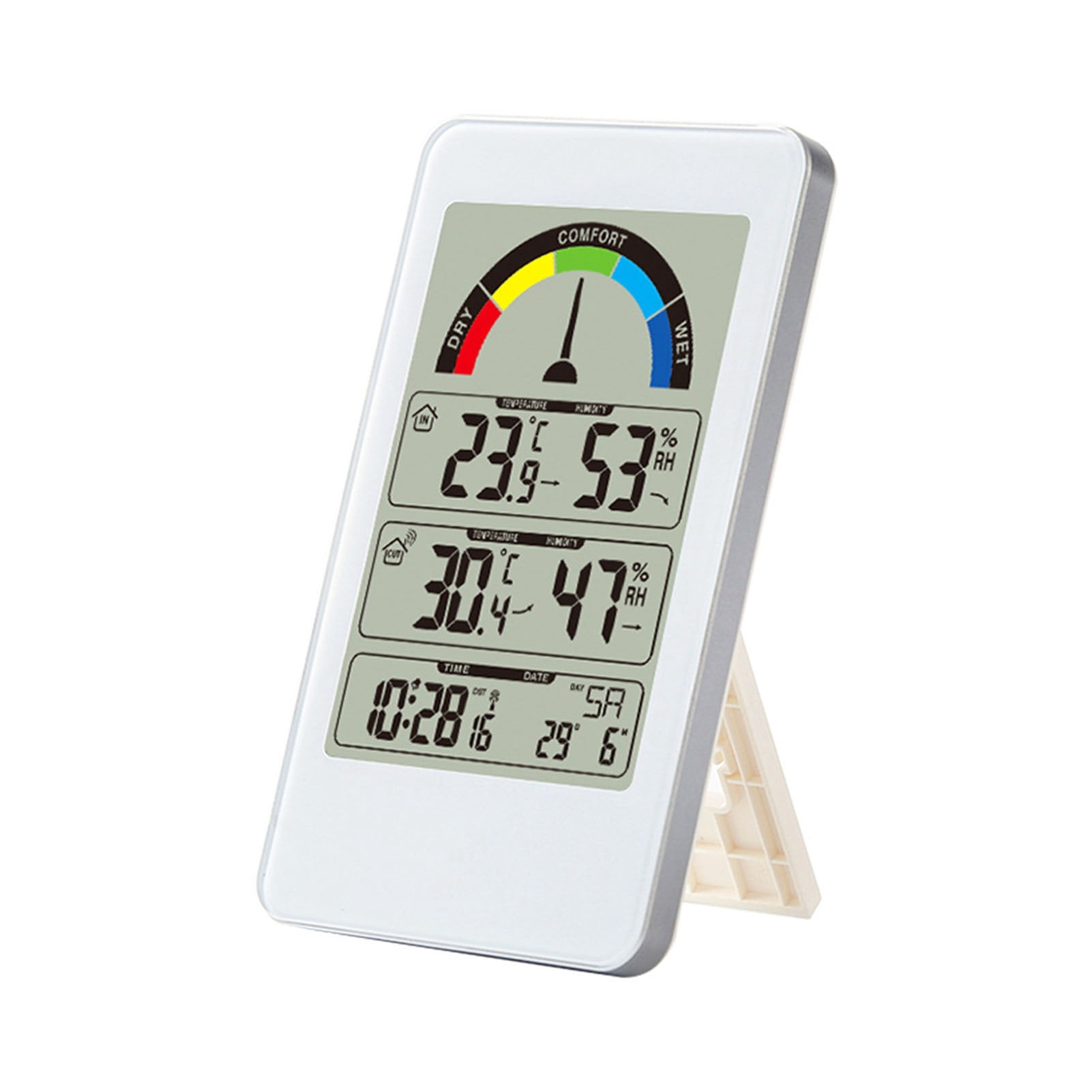 Wireless Display Digital Temperature Humidity Monitor, Weather Station Indoor Outdoor Weather Clock Hanging Type ,Easy to Operate