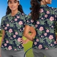 thumbnail image 4 of Uorisanigo Hibiscus Couple Matching Outfit His and Hers Clothing Mens Golf Shirts Short Sleeve Quick Dry Casual Collared Athletic Tops and Women's Golf Shirts 1/4 Zip Up Tops, 4 of 8