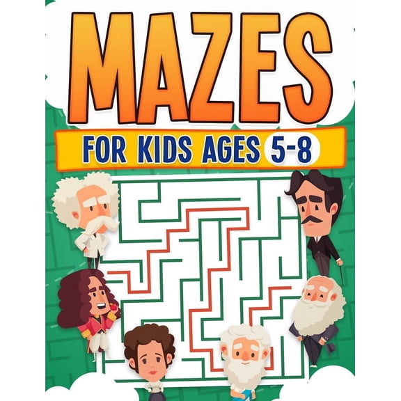 Mazes For Kids Ages 5-8 Kids Activity Book Challenging Maze Book For All Levels Large Print Great Gift Paperback, (Paperback)