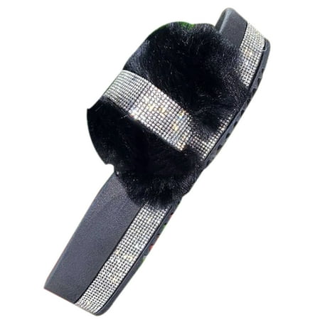 

Women s Winter Warm Slippers Wear-Resistant and Non-Slip Shoes Gift for Christmas Birthday New Year 36 Black