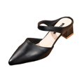thumbnail image 2 of KEVCHE Womens Slingback Flats Pointed Toe, Closed Toe Elegant Mid-Heel Chunky Heel Sandals,Square Topline Slip On Dressy Flats for Office Work Date, 2 of 5