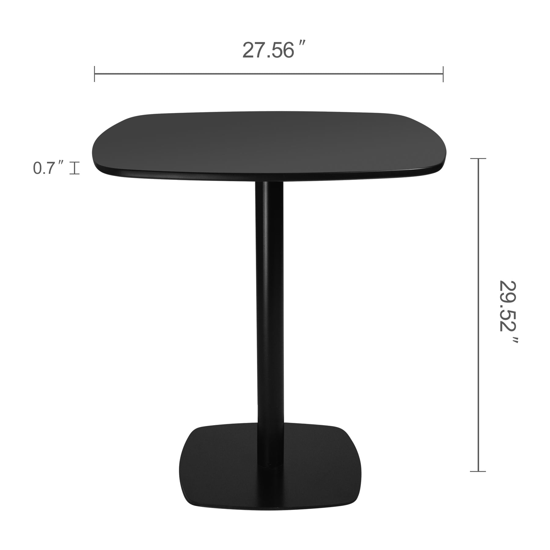 Modern Square Dining Table, Thickness MDF top black kitchen & dining room tables，Mid-Century modern dinning Table for Kitchen Dining Room & Living Room.