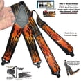 thumbnail image 3 of Holdup Brand Flame Pattern Heavy Duty Biker X-back Suspenders with Jumbo Gripper Clasps, 3 of 4