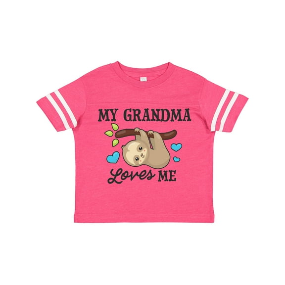 Inktastic My Grandma Loves Me with Sloth and Hearts Boys or Girls Toddler T-Shirt