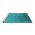 thumbnail image 2 of Ahgly Company Machine Washable Indoor Round Oriental Turquoise Blue Industrial Area Rugs, 4' Round, 2 of 4