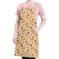 thumbnail image 5 of Orange Cow Heart Pattern Apron-Garden Aprons for Women with Pockets-Cotton Linen Waterproof Kitchen Cooking Gardening Aprons Adjustable for Kitchen,Cooking,BBQ and Salon 33x27 Inch, 5 of 7