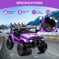 thumbnail image 5 of 12V Ride On Truck Car 2WD Electric Car with Remote Control, Electric Car for Kids with Spring Suspension, LED Lights, Music, 3 Speeds, 5 of 6