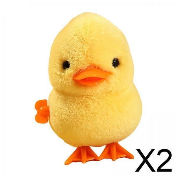 2xWind Up Toy Novedad Polluelo Juguetes De Peluche Para Premio Regalo Favores Para Fiestas Infantiles Saltador Amarillo