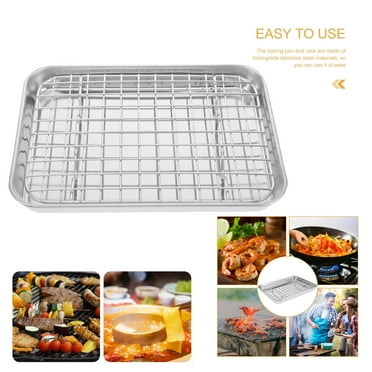 Chicken Wing Rack Nonstick Baking Pan Multipurpose Stainless Steel Flat Skillet Broiling for Oven Tray
