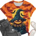 thumbnail image 4 of ClodeEU Women's Halloween Printed T Shirt, Short Sleeved Round Neck Top ,Women's Plus XXXL, 4 of 6