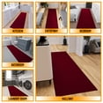 thumbnail image 5 of Ottomanson Solid Hallway Runner Rug 2'7" x 9'6" - Non Slip Low Pile Carpet, Red, 5 of 14